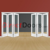 Freefold White Pattern 10 Style Folding 6 Door Set with Clear Glass,  Height 2090mm,  Width 3726mm