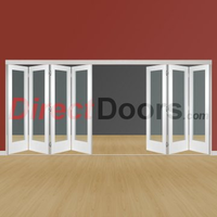 Freefold White Pattern 10 Style Folding 7 Door Set with Clear Glass,  Height 2090mm,  Width 4338mm