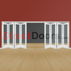 Freefold White Pattern 10 Style Folding 8 Door Set with Clear Glass,  Height 2090mm,  Width 4950mm