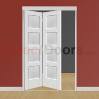 Freefold White Shaker 4 Panel Style Folding 2 Door Set,  Height 2090mm,  Width 1278mm