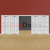 Freefold White Shaker 4 Panel Style Folding 8 Door Set,  Height 2090mm,  Width 4950mm