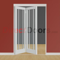 Freefold White Worcester Style Folding 2 Door Set with Clear Glass,  Height 2090mm,  Width 1278mm
