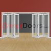 Freefold White Worcester Style Folding 6 Door Set with Clear Glass,  Height 2090mm,  Width 3726mm