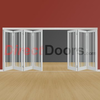 Freefold White Worcester Style Folding 7 Door Set with Clear Glass,  Height 2090mm,  Width 4338mm