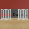 Freefold White Worcester Style Folding 8 Door Set with Clear Glass,  Height 2090mm,  Width 4950mm