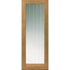 JBK River Oak Thames 1 Light Door with Etched Lines on Clear Glass