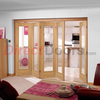 Nuvu Roomfold Vancouver Oak 5 Door Set with Clear Glass,  2078mm high and 3502mm wide