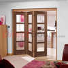 Nuvu Roomfold Vancouver Walnut 3 Door Set with Clear Glass,  2078mm high and 2130mm wide.