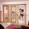Nuvu Roomfold Vermont Oak 5 Door Set 4 to Left - Clear Glass,  2078mm high and 3502mm wide.