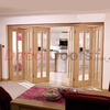 Nuvu Roomfold Vermont Oak 6 Door Set 3 to Left - Right - Clear Glass,  2078mm high and 4188mm wide.