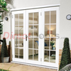 Nuvu White 8 Pane Exterior French Doors with Side Frame Right,  Fully Decorated