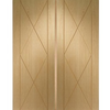 Sassari Oak Flush Door Pair with Groove Design