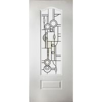 Windsor Lightly Grained Pvc Door - Callendar Abstract Style Toughened Clear Glass