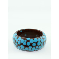 Medium Brown Bangle with blue spots