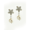 Sterling Silver Flower & Pearl Earring (!)