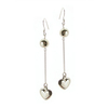 Sterling Silver Heart Drop Earrings (!)