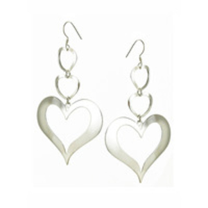 Sterling Silver Heart Drop Earrings (!)