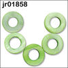 5 x apple green shell hoop beads