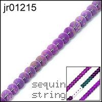 Amethyst 6mm strung sequin