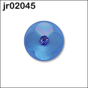 Blue flower button with diamante centre