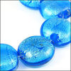 Lampwork Disk Beads. Sky Blue. 20mm x 18mm