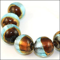 Lampwork Round Beads. Horizon. 19mm
