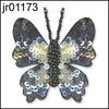 Large Black pin-on butterfly