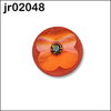 Orange flower button with diamante centre