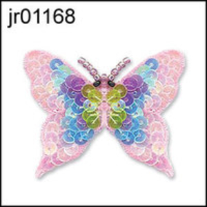 Pink multi sequin butterfly