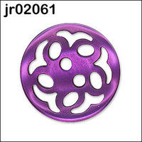 Purple filigree button. 18mm