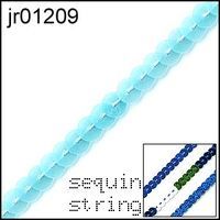 Satin Blue 6mm strung sequin