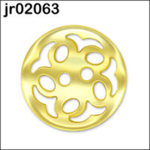 Yellow filigree button. 18mm