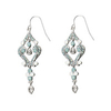 Green Crystal Scroll Earrings