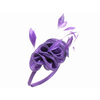 Purple Satin Ruffle Fascinator Band