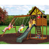 Wooden Treehouse Style Kids Garden Swing Set