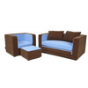 Brown and Blue Smartypants Chair and Footstool