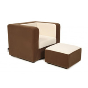 Brown and Cream Smartypants Chair and Footstool