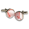 Swirl White & Red Cufflinks