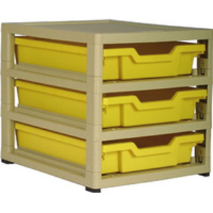 Gratstack Single Column Unit With 3 Shallow Trays
