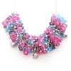 Beaded Skull Colour Splash Necklace - Silver