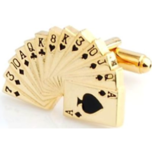 Playing Card Cufflinks in Gold Colour