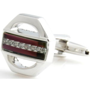 Purple and Silver Crystal Cufflinks