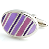 Purple,  Black and Red Striped Cufflinks