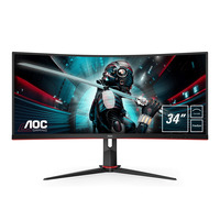 AOC Gaming CU34G2/BK LED display 86.4 cm (34"") 3440 x 1440 pixels WQHD Black, Red
