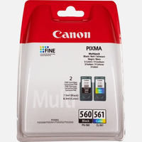 Canon 3713C005 (PG-560 CL 561) Ink cartridge multi pack,  7, 5ml + 8, 3ml,  Pack qty 2