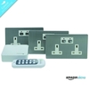 Energenie Mi&pipe;Home Smart Socket Bundle Brushed Steel includes Smart Hub and Remote Controller