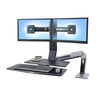 Ergotron WorkFit -A,  Dual 55.9 cm (22") Black