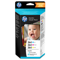 HP Photo Value Pack 364 Series 50 sheets 10x15 cm Original Cyan, Magenta, Yellow Multipack