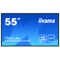 iiyama LH5542UHS-B3 signage display Digital signage flat panel 138.7 cm (54.6") IPS 4K Ultra HD Black Built-in processor Android 8.0