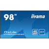 iiyama LH9852UHS-B2 Signage Display Digital signage flat panel 2.48 m (97.5") LED 500 cd/m&178; 4K Ultra HD Black Built-in processor Android 8.0 24/7